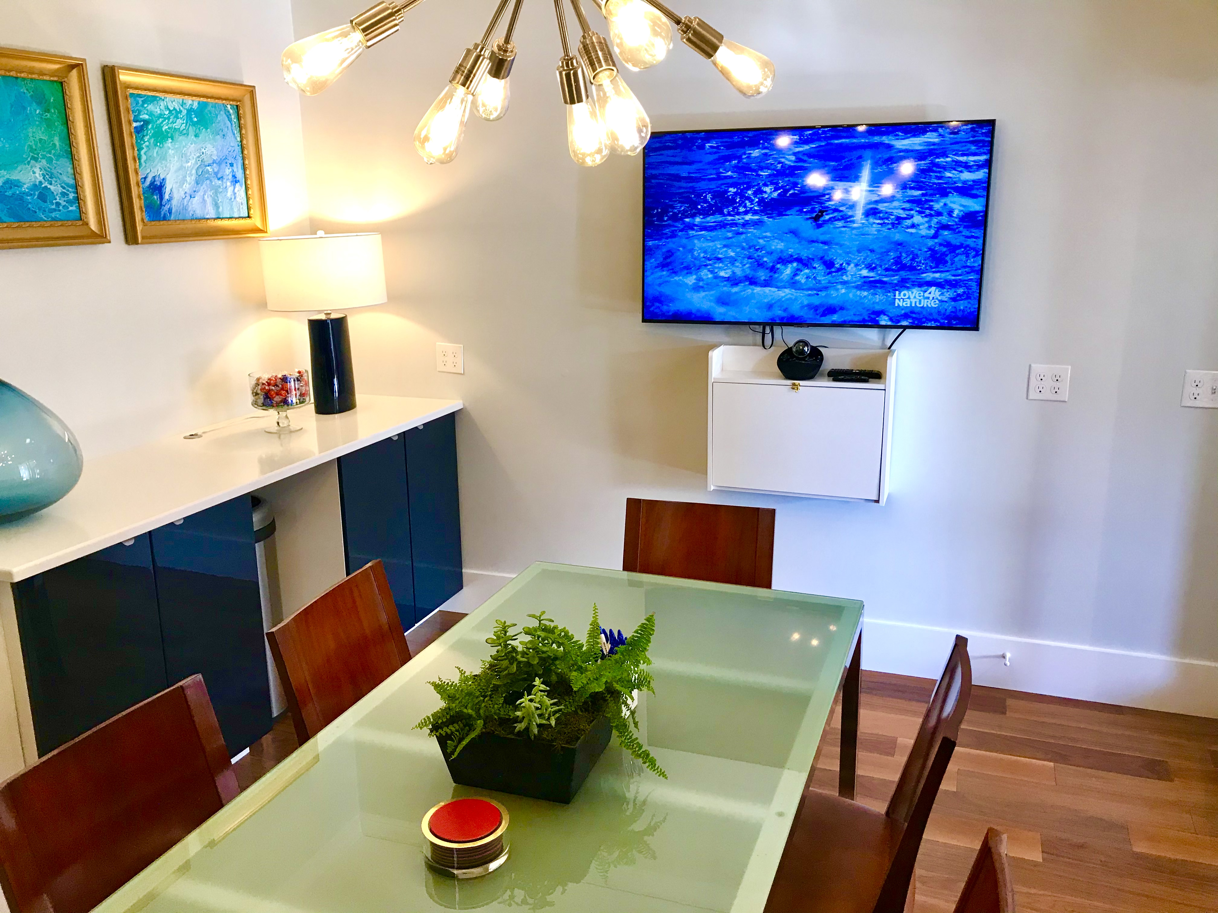 Conference room with presentation screen